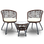 Outdoor Patio Chair and Table - Brown