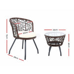 Outdoor Patio Chair and Table - Brown