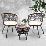 Outdoor Patio Chair and Table - Brown