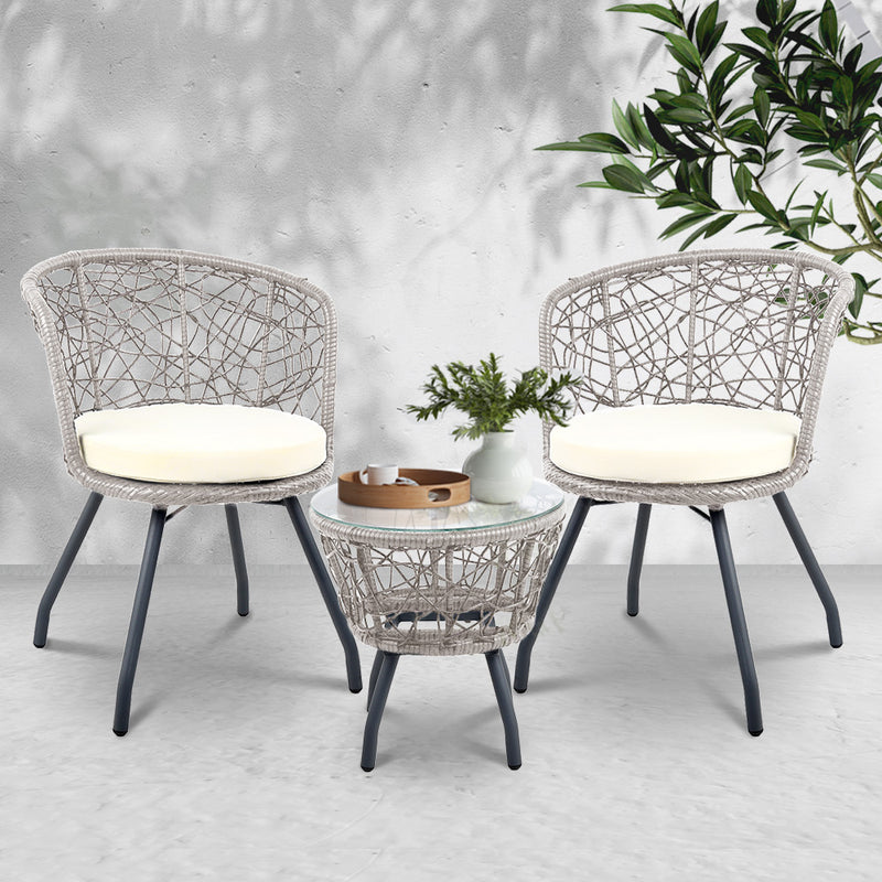 Outdoor Patio Chair and Table - Grey