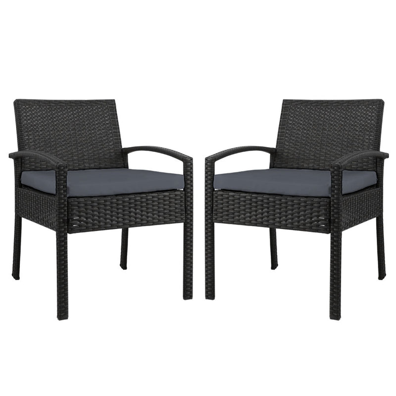 2x Outdoor Chairs Wicker Patio set - Pay 50% deposit & we deliver