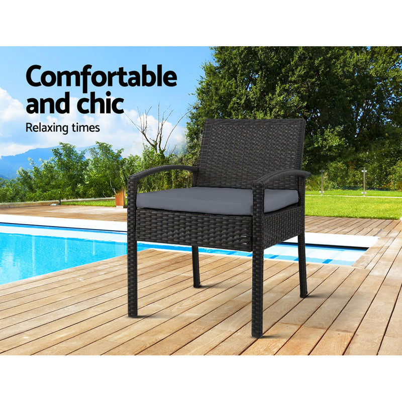 2x Outdoor Chairs Wicker Patio set - Pay 50% deposit & we deliver