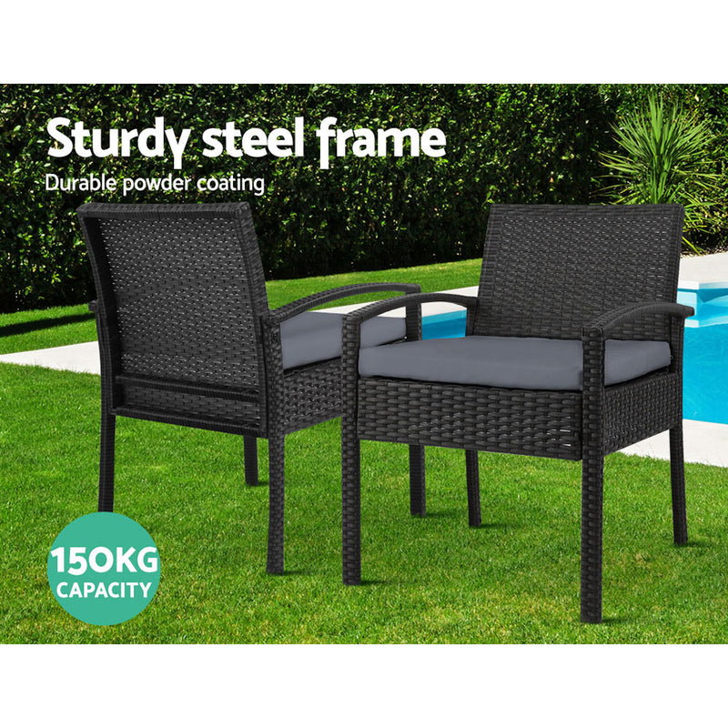 2x Outdoor Chairs Wicker Patio set - Pay 50% deposit & we deliver