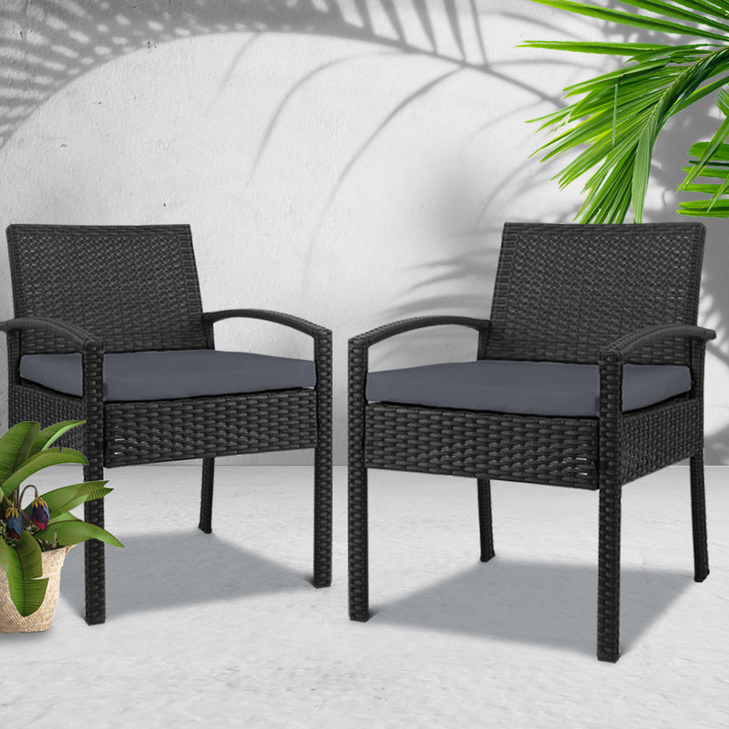 2x Outdoor Chairs Wicker Patio set - Pay 50% deposit & we deliver