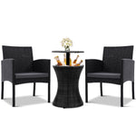 Wicker Chairs Bar Table Cooler Set - Pay 50% deposit & we deliver