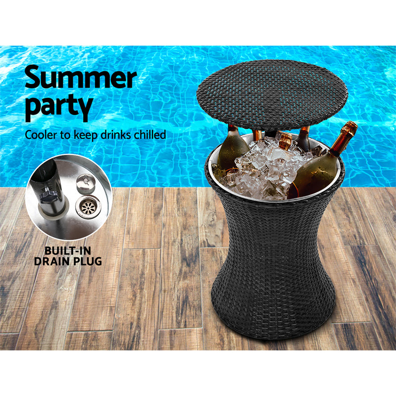 Wicker Chairs Bar Table Cooler Set - Pay 50% deposit & we deliver