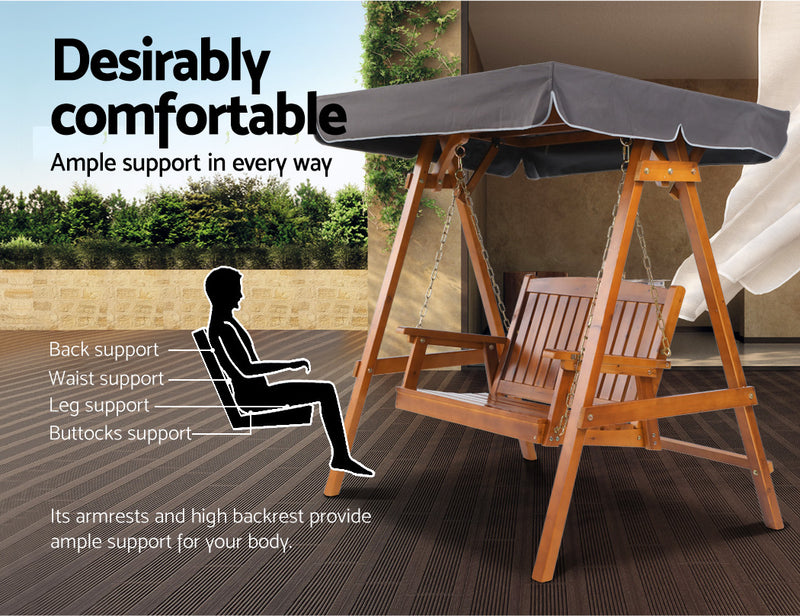 Swing Chair Bench Canopy 2 Seater - Pay 50% deposit & we deliver