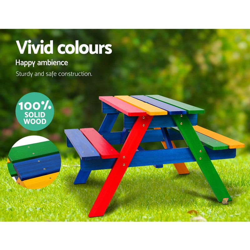 Keezi Kids Wooden Picnic Bench Set