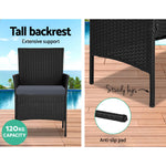 Gardeon 4-piece Wicker Outdoor Set - Black