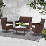 Gardeon 4-piece Wicker Outdoor Set - Brown