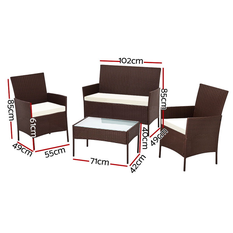 Outdoor Lounge Setting Rattan Set - Pay 50% deposit & we deliver