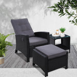 Recliner Chair Table Set Wicker lounge - Pay 50% deposit & we deliver