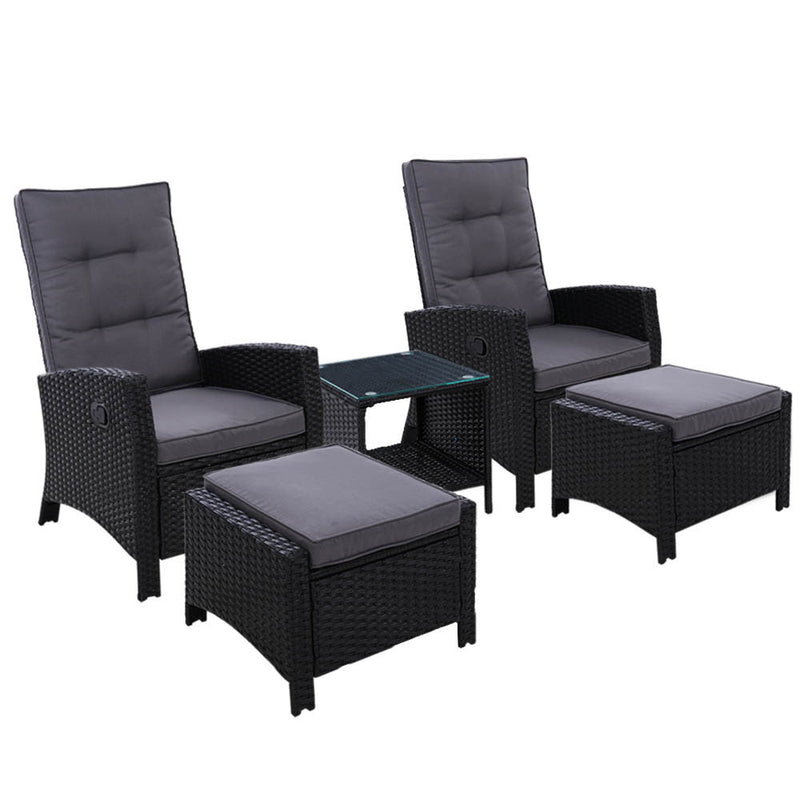 Gardeon Outdoor Recliner Chairs Table - Pay 50% deposit & we deliver