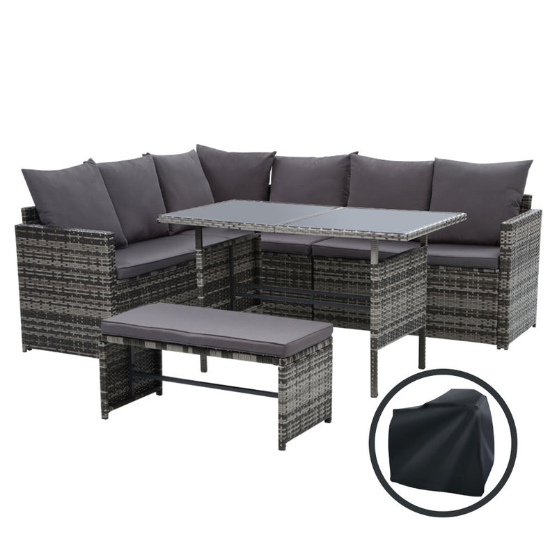 Dining Setting Sofa Wicker 8 Seater - Pay 50% deposit & we deliver