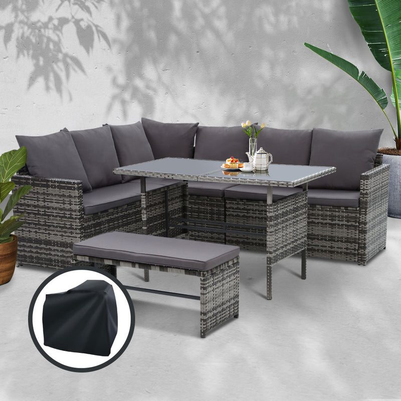 Dining Setting Sofa Wicker 8 Seater - Pay 50% deposit & we deliver