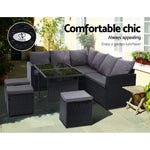 Dining Sofa Set Lounge Wicker 9 Seater - Pay 50% deposit & we deliver