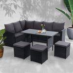 Dining Sofa Set Lounge Wicker 9 Seater - Pay 50% deposit & we deliver