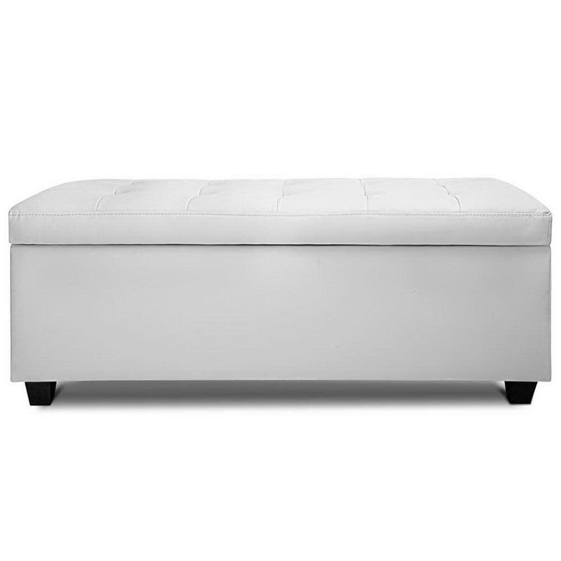 Artiss Large PU Leather Storage Ottoman - White