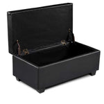 Artiss Faux PU Leather Storage Ottoman - Black