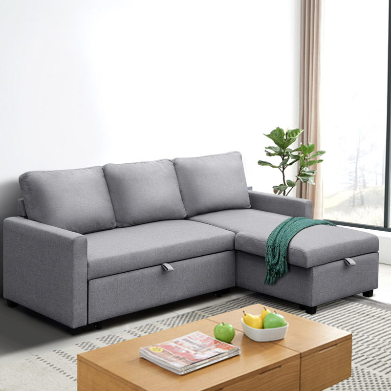 3 Seater Fabric Sofa Bed with Storage - Pay 50% deposit & we deliver