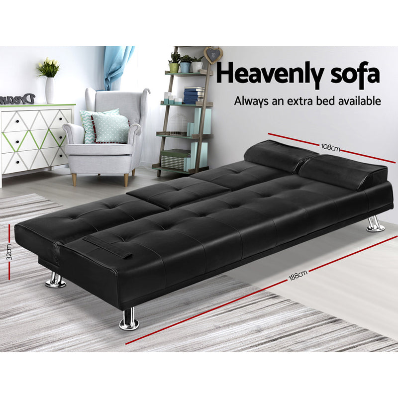 3 Seater PU Leather Sofa Bed - Pay 50% deposit & we deliver