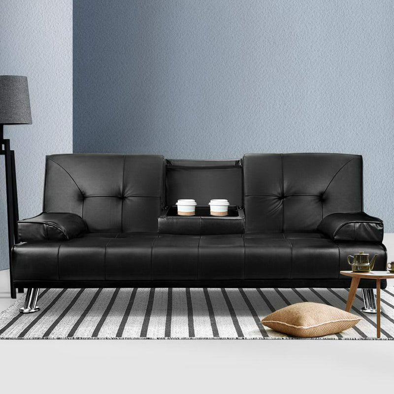 3 Seater PU Leather Sofa Bed - Pay 50% deposit & we deliver