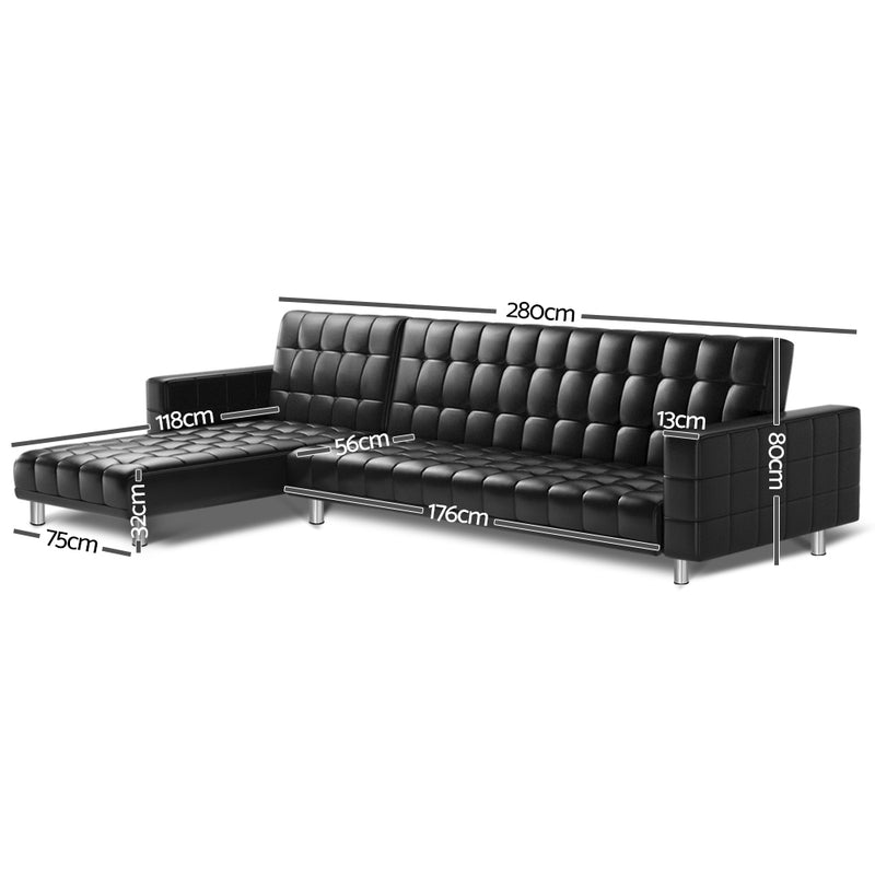 Modular PU Leather Sofa Bed - Pay 50% deposit & we deliver