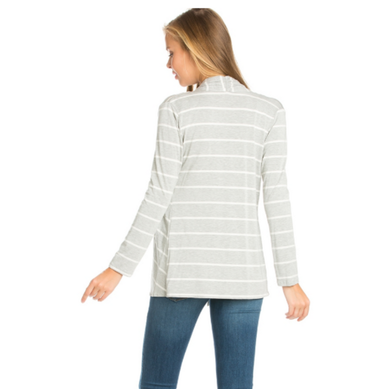 Stripe Cardigan -Grey