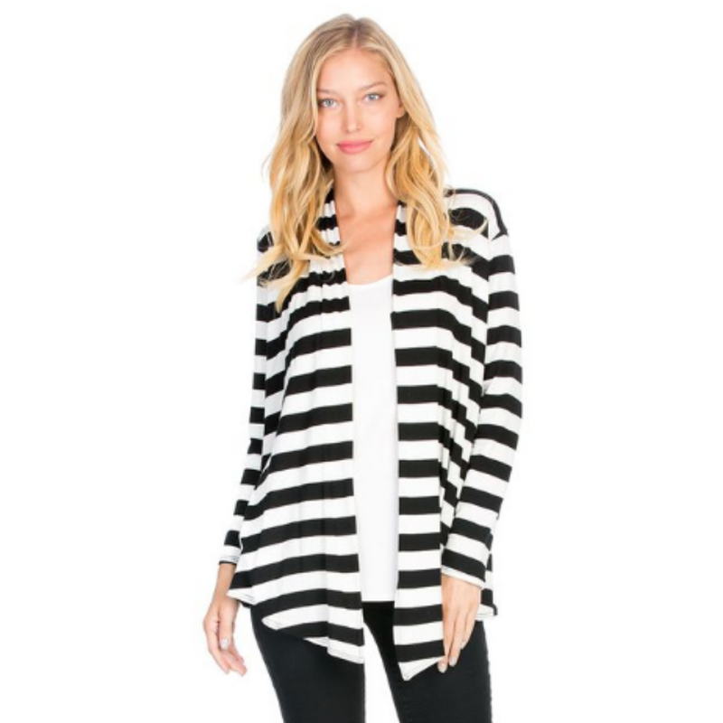 Stripe Cardigan -Black