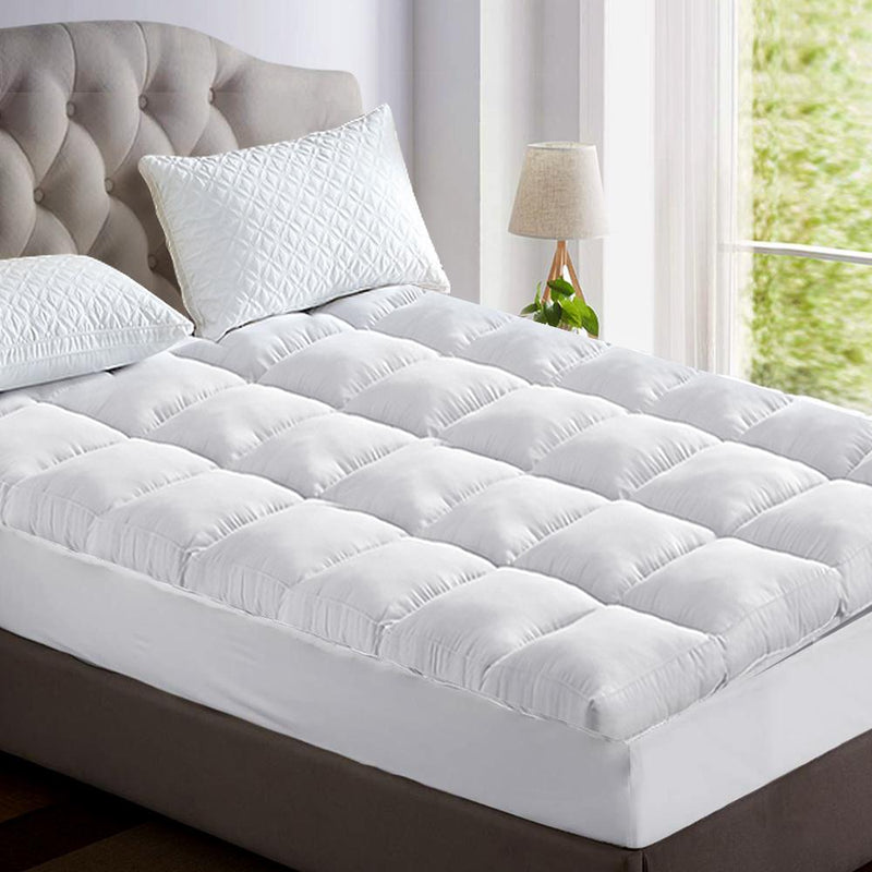 Giselle King Single Mattress Topper Bamboo Fibre Pillowtop Protector