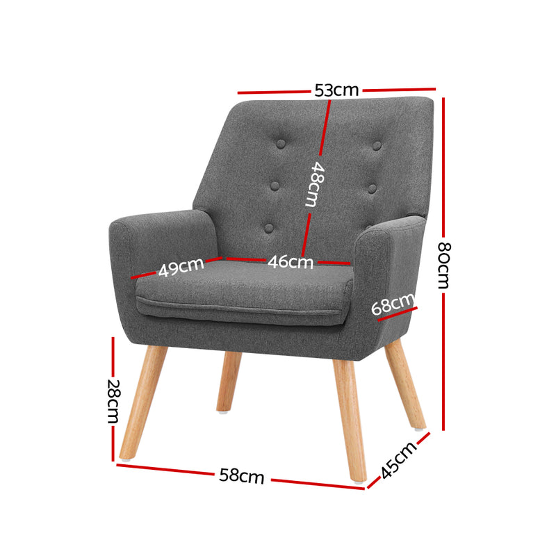 Fabric Dining Armchair - Grey - Pay 50% deposit & we deliver