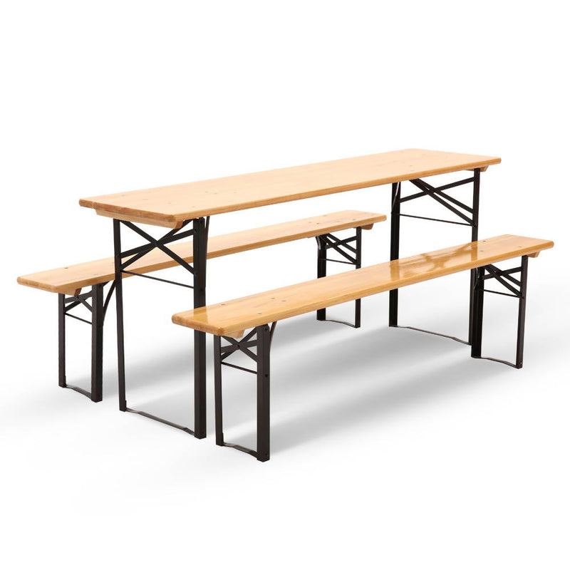 Artiss Wooden Outdoor Foldable Bench Set