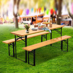 Artiss Wooden Outdoor Foldable Bench Set