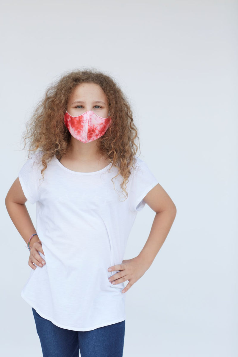 Youth Pink Tie Dye Face Mask