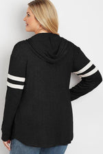 Black Plus Size Long Sleeve Pullover Hoodie