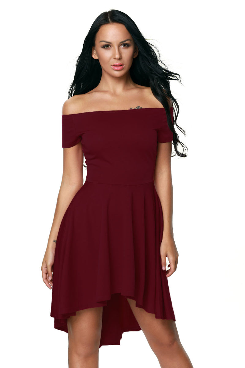 Burgundy All The Rage Skater Dress