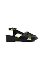 Low Wedge Dual Shaded Slingback Black