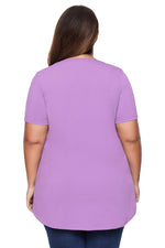 Lilac Plus Size Pin Tuck Jersey Top