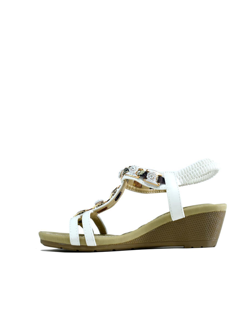 Summer Slingback Wedge White