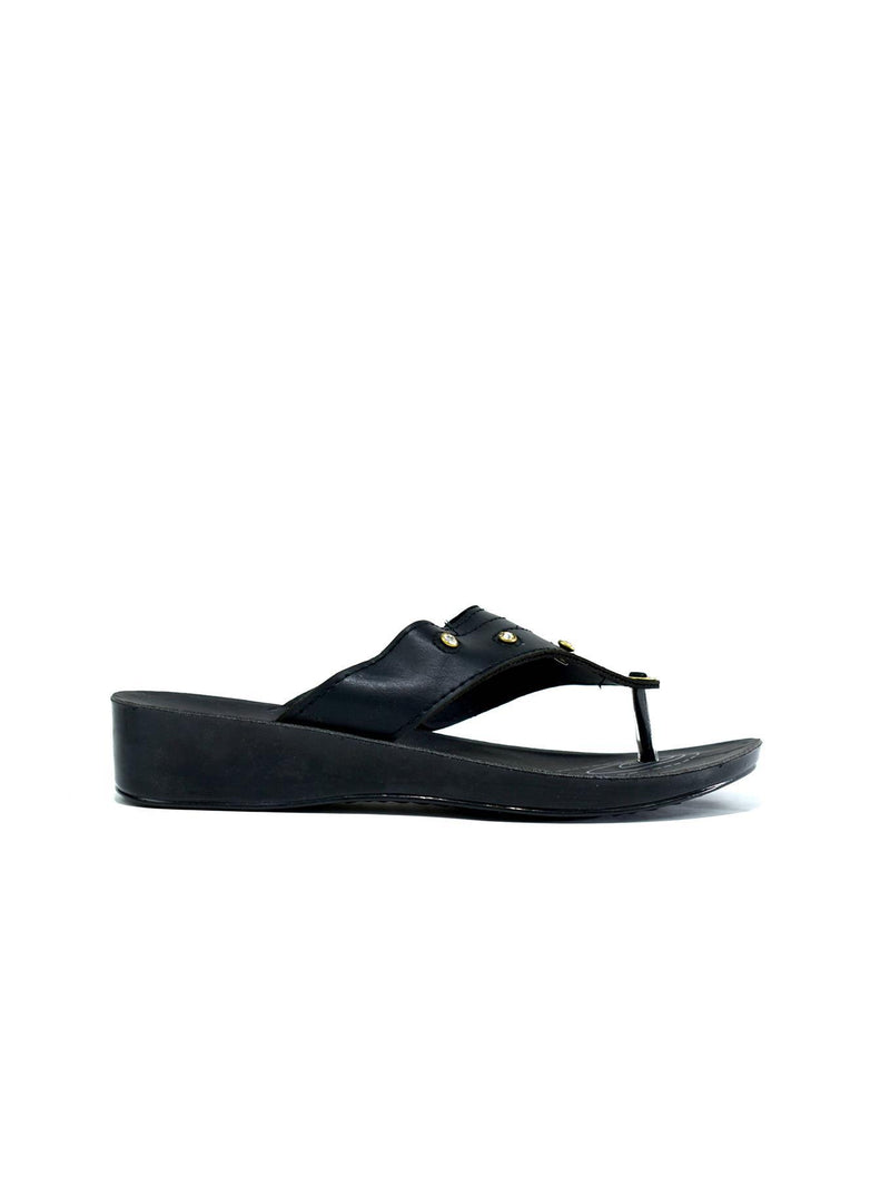 Shooting Gold Star Flip Flop Black