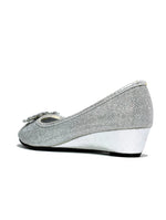 Silver Crystal Wedge Slip On Silver