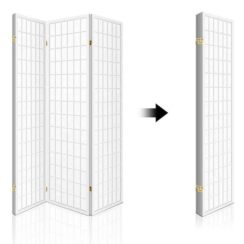 Artiss 4 Panel Wooden Room Divider - White