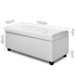 Artiss Large PU Leather Storage Ottoman - White