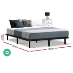 Artiss Queen Size Metal Bed Base - Black