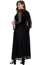 Black Nadia Plus Size Lace Dress