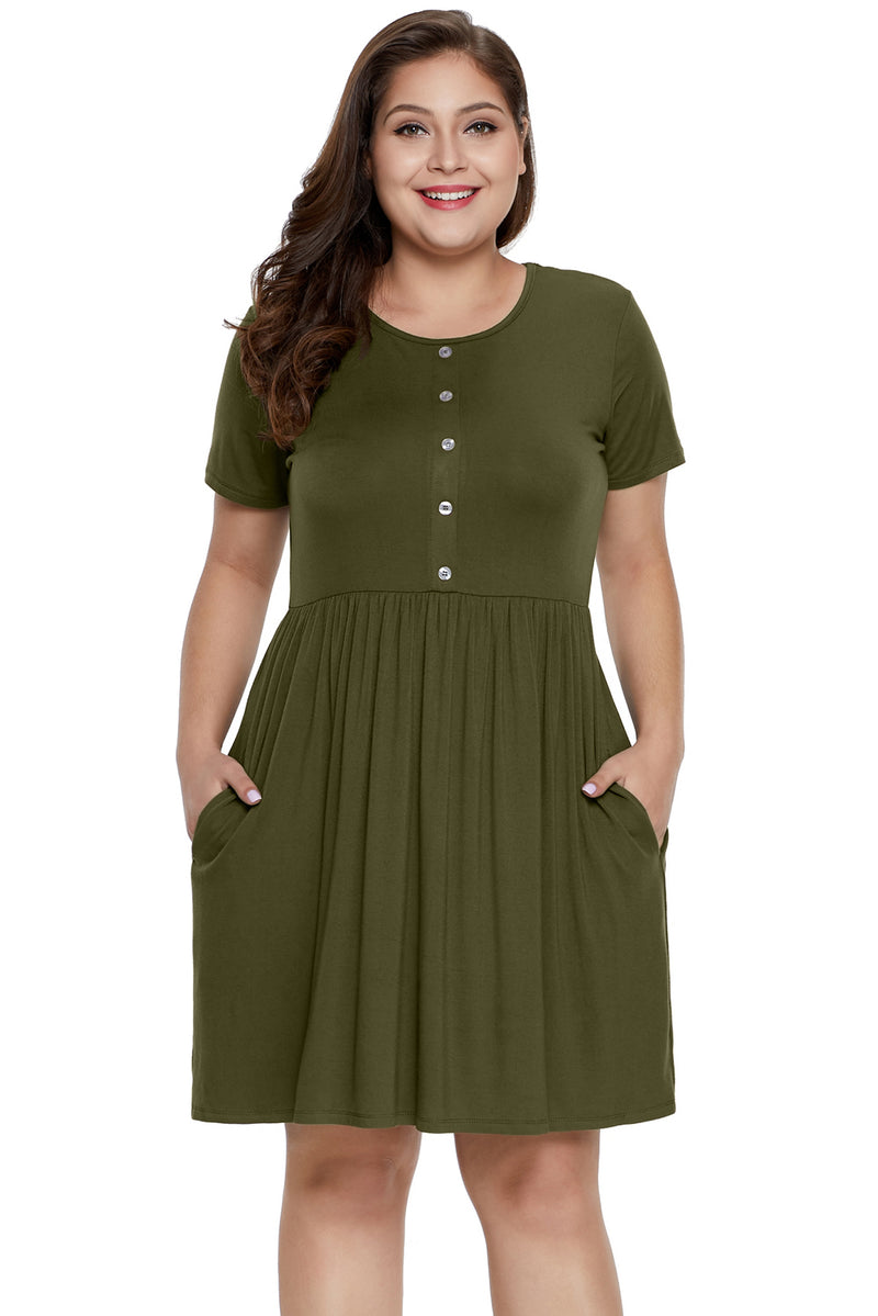 Army Green More Than Fair Plus Size Dress