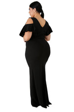 Black Plus Size Flamous Mermaid Dress