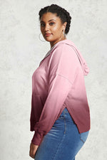 Red Plus Size Ombre Terry Hoodie