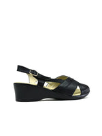 Low Wedge Dual Shaded Slingback Black