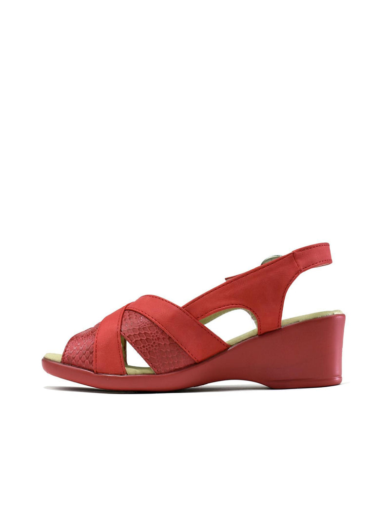 Low Wedge Dual Shaded Slingback Red